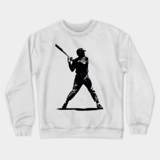 Baseball Player Silhouette Crewneck Sweatshirt